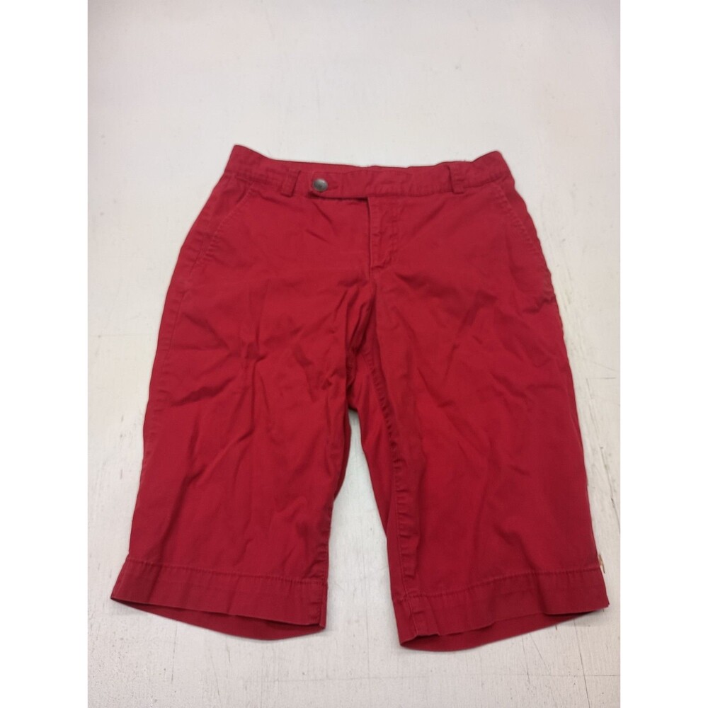 Bandolino Denim Bermuda Shorts Size 6 Walking Red Pockets Outdoors